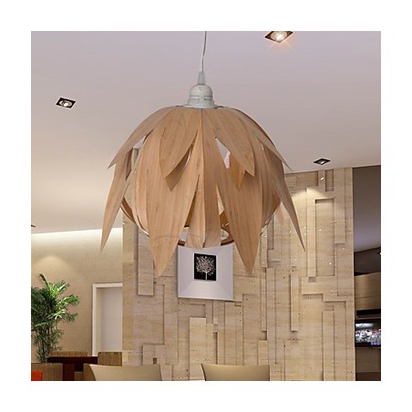 Lampadario vintage in bambù e legno a gabbia per uccelli, LED E26/E27, giallo