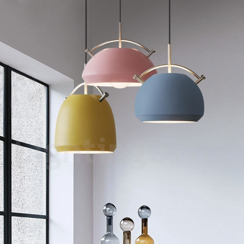 Lampada a sospensione nordica moderna 1 luce E27 in lega di alluminio