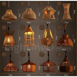 Lampada a sospensione rustica 1 luce in corda di canapa E27