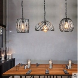 Lampada a sospensione vintage in vetro da caffè 1 luce E27