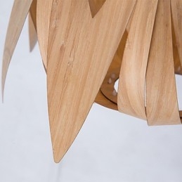 Lampadario vintage in bambù e legno a gabbia per uccelli, LED E26/E27, giallo