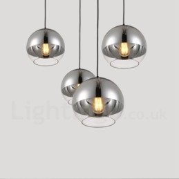 Lampada a sospensione moderna in vetro color caffè placcato 1 luce E27 Ø 30 cm