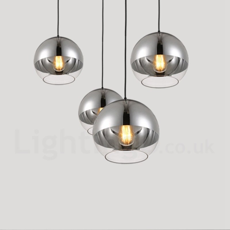 Lampada a sospensione moderna in vetro color caffè placcato 1 luce E27 Ø 30 cm