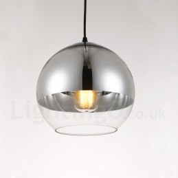 Lampada a sospensione moderna in vetro color caffè placcato 1 luce E27 Ø 30 cm