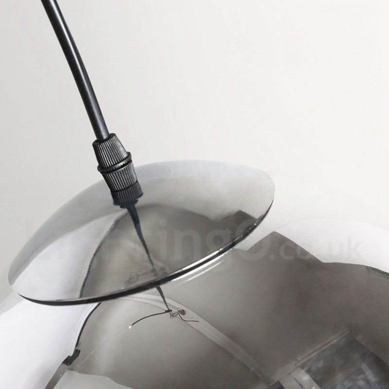 Lampada a sospensione moderna in vetro color caffè placcato 1 luce E27 Ø 30 cm
