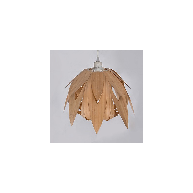 Lampadario vintage in bambù e legno a gabbia per uccelli, LED E26/E27, giallo