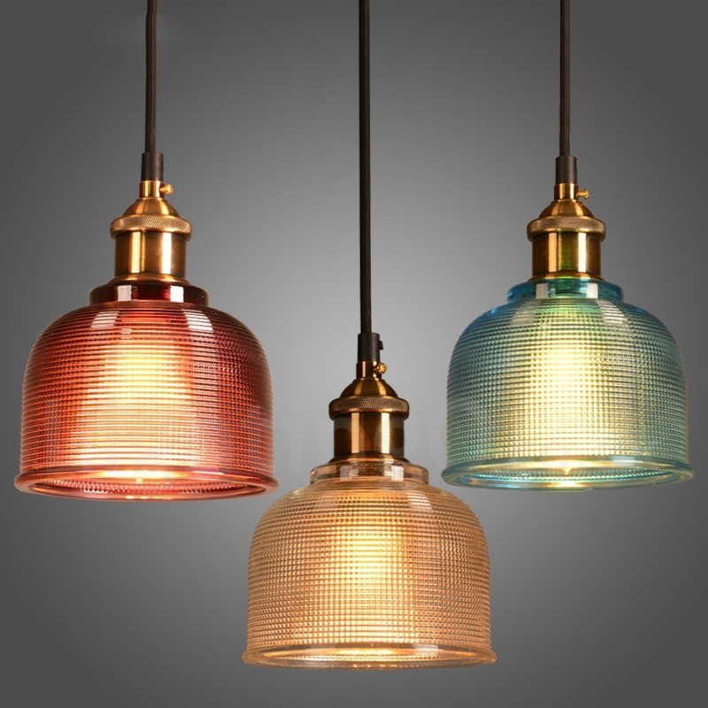Lampada a sospensione moderna contemporanea in vetro multicolore 1 luce E27