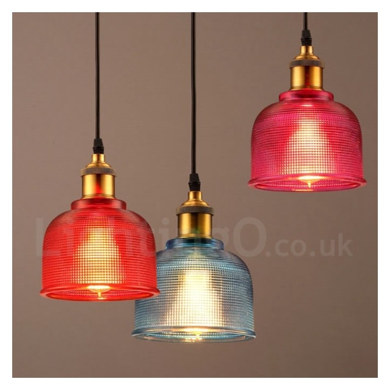 Lampada a sospensione moderna contemporanea in vetro multicolore 1 luce E27