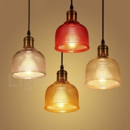 Lampada a sospensione moderna contemporanea in vetro multicolore 1 luce E27