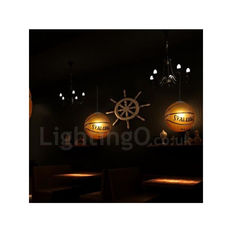 Lampada a sospensione vintage moderna 1 luce con paralume in vetro, attacco E27, Ø 25 cm