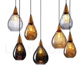 Lampada a sospensione in vetro stile nordico contemporaneo 1 luce E27