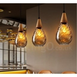 Lampada a sospensione in vetro stile nordico contemporaneo 1 luce E27