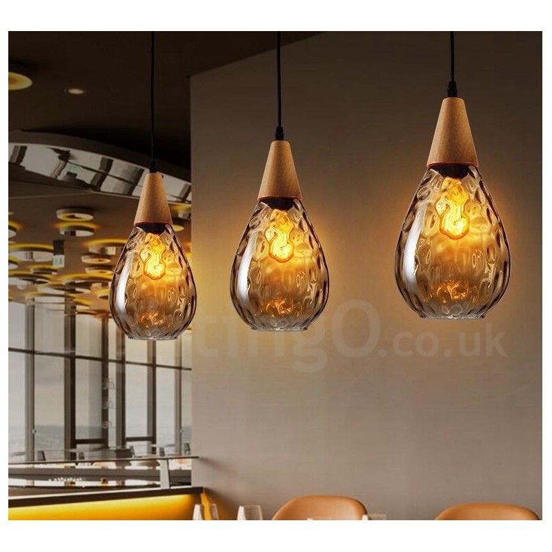 Lampada a sospensione in vetro stile nordico contemporaneo 1 luce E27
