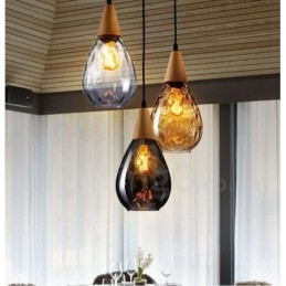 Lampada a sospensione in vetro stile nordico contemporaneo 1 luce E27