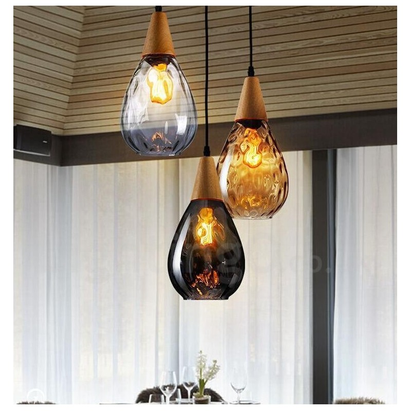 Lampada a sospensione in vetro stile nordico contemporaneo 1 luce E27