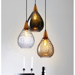 Lampada a sospensione in vetro stile nordico contemporaneo 1 luce E27
