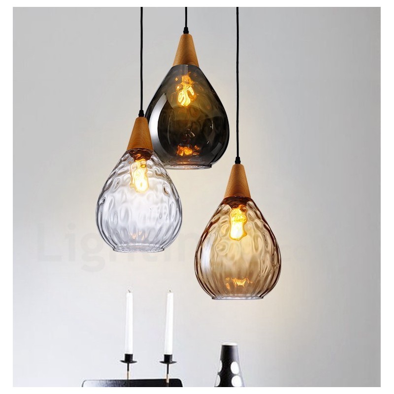 Lampada a sospensione in vetro stile nordico contemporaneo 1 luce E27