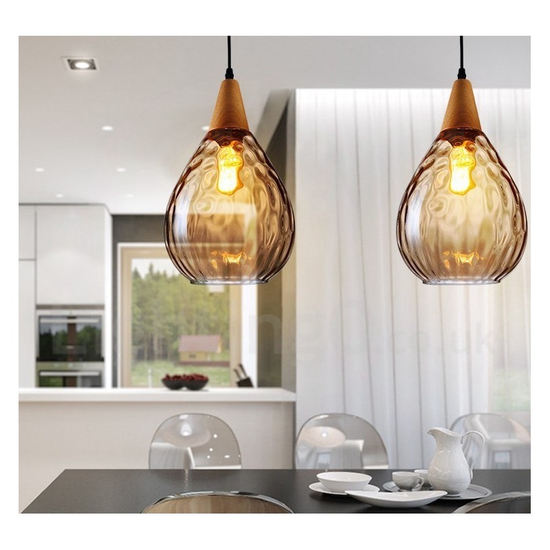 Lampada a sospensione in vetro stile nordico contemporaneo 1 luce E27