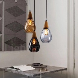 Lampada a sospensione in vetro stile nordico contemporaneo 1 luce E27
