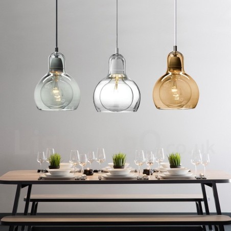 Lampada a sospensione contemporanea in vetro stile nordico 1 luce E27