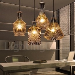 Lampada a sospensione in vetro color caffè, 1 luce, attacco E27