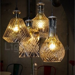 Lampada a sospensione in vetro color caffè, 1 luce, attacco E27