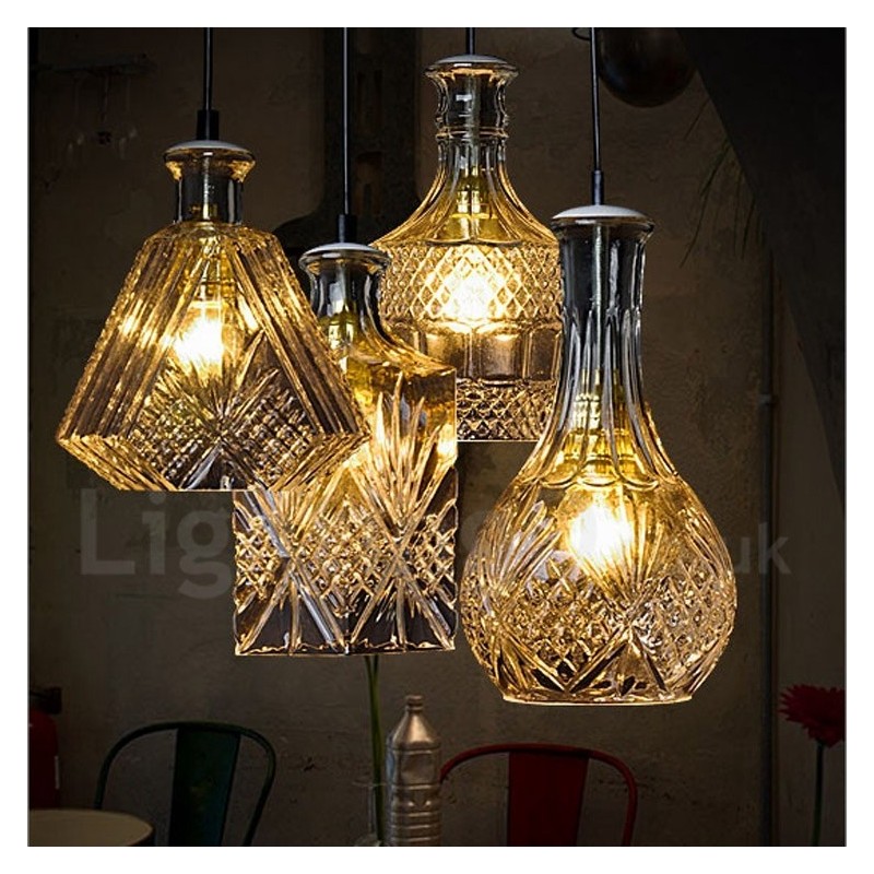Lampada a sospensione in vetro color caffè, 1 luce, attacco E27