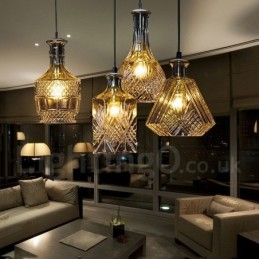 Lampada a sospensione in vetro color caffè, 1 luce, attacco E27