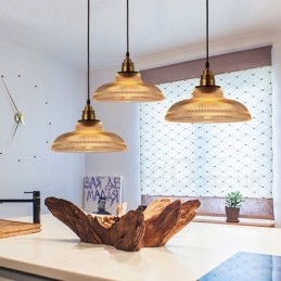 Lampada a sospensione vintage in vetro 1 luce E27