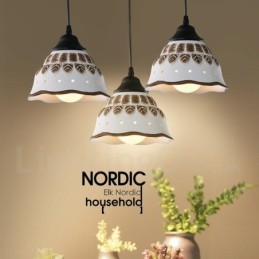 Lampada a sospensione contemporanea 1 luce con paralume in ceramica Ø20 cm E27