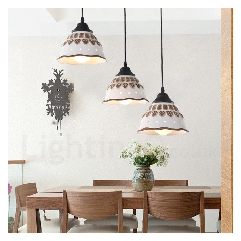 Lampada a sospensione contemporanea 1 luce con paralume in ceramica Ø20 cm E27