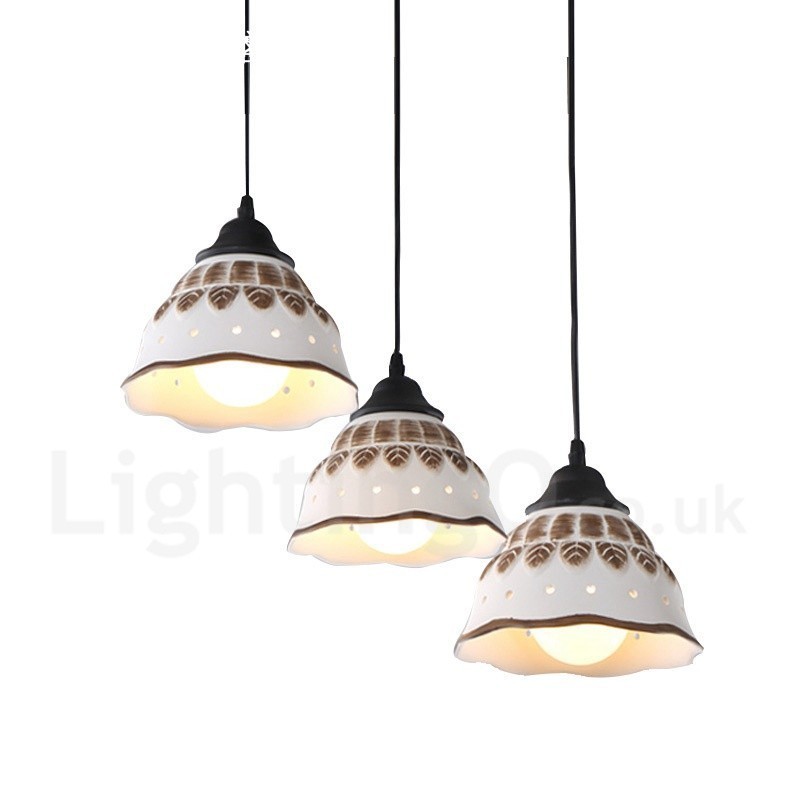 Lampada a sospensione contemporanea 1 luce con paralume in ceramica Ø20 cm E27