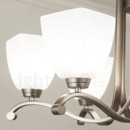 Lampadario contemporaneo a 6 luci con paralume in vetro E27