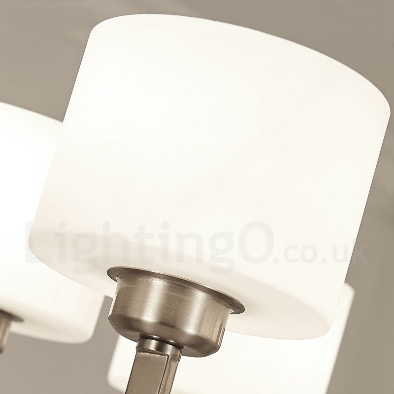 Lampadario contemporaneo a 6 luci con paralume in vetro