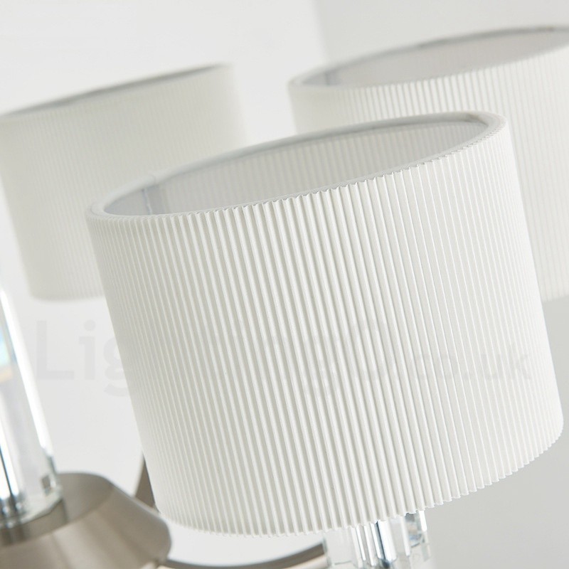 Lampadario moderno contemporaneo a 6 luci con paralume in tessuto