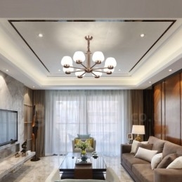 Lampadario moderno contemporaneo a 8 luci in vetro E27 85x32 cm