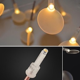 Lampadario moderno minimalista in metallo dorato con LED integrato