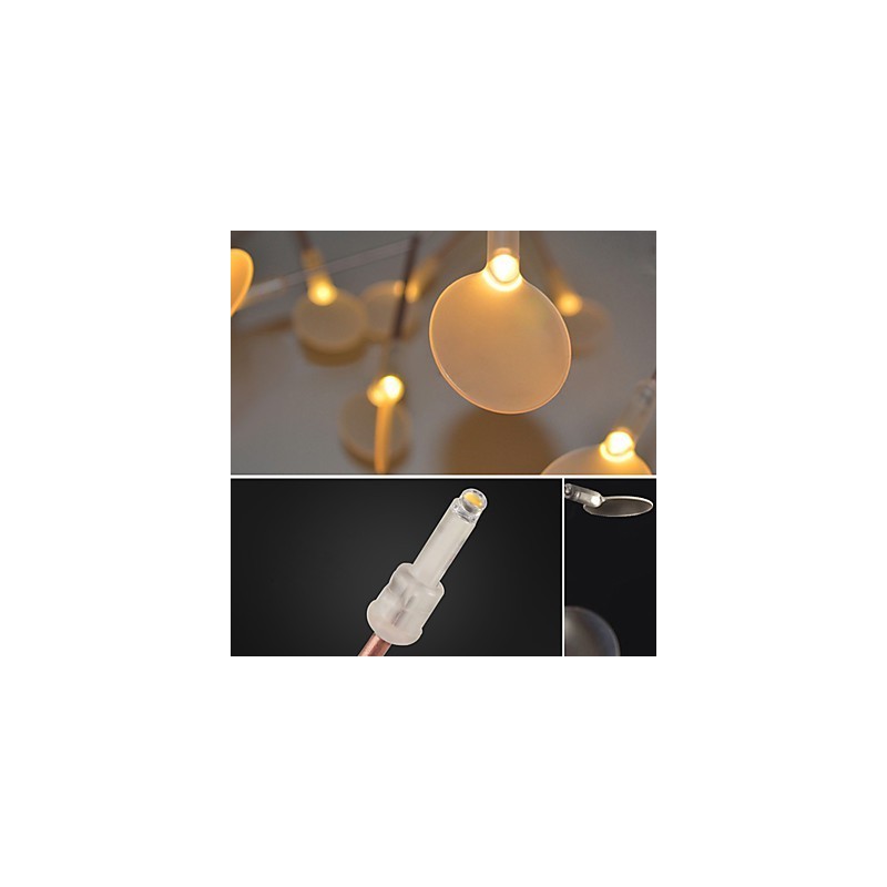 Lampadario moderno minimalista in metallo dorato con LED integrato