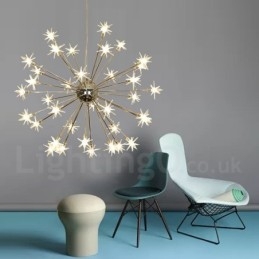 Lampada a sospensione contemporanea in acciaio e vetro 32 luci G4 Ø 75 cm