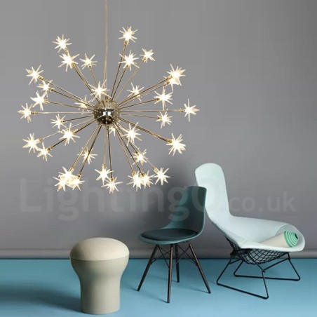 Lampada a sospensione contemporanea in acciaio e vetro 32 luci G4 Ø 75 cm