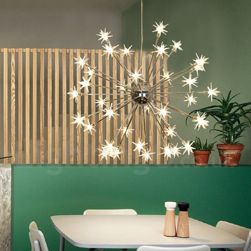 Lampada a sospensione contemporanea in acciaio e vetro 32 luci G4 Ø 75 cm