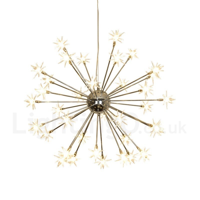 Lampada a sospensione contemporanea in acciaio e vetro 32 luci G4 Ø 75 cm