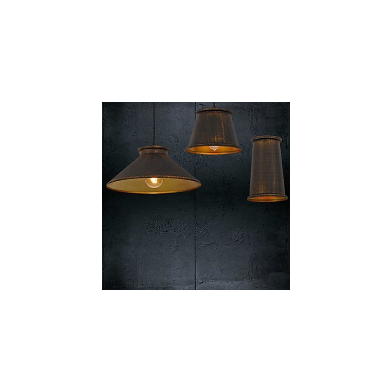 Lampadario a sospensione moderno e contemporaneo in metallo marrone, 3 luci, 100 cm