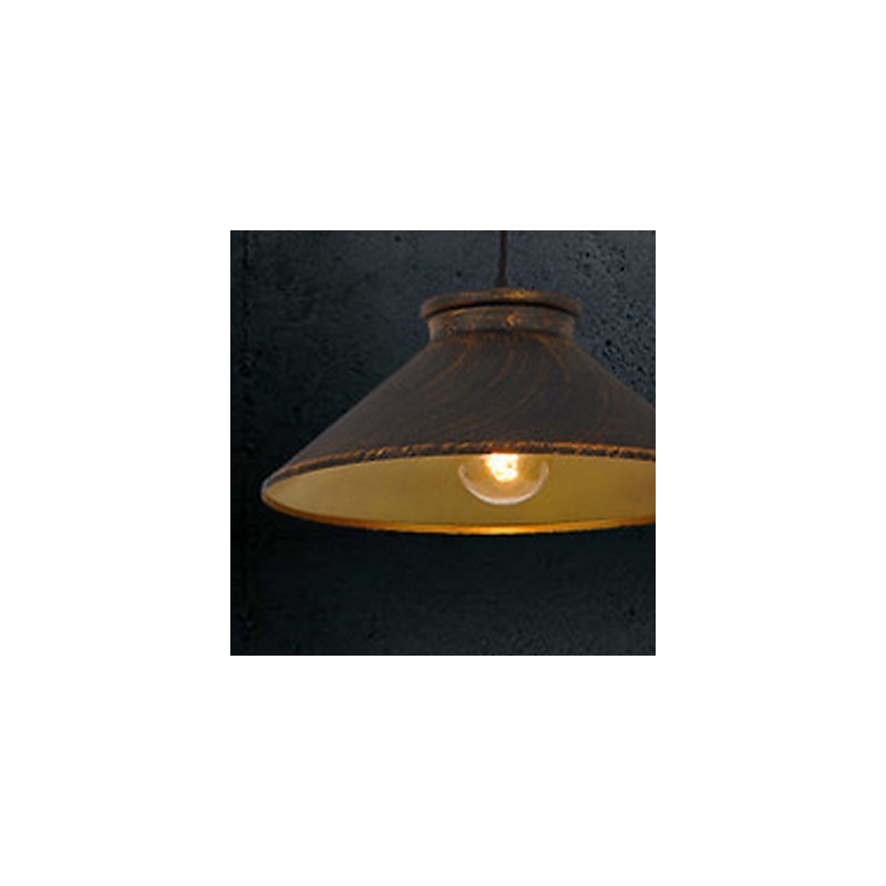Lampadario a sospensione moderno e contemporaneo in metallo marrone, 3 luci, 100 cm