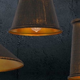 Lampadario a sospensione moderno e contemporaneo in metallo marrone, 3 luci, 100 cm