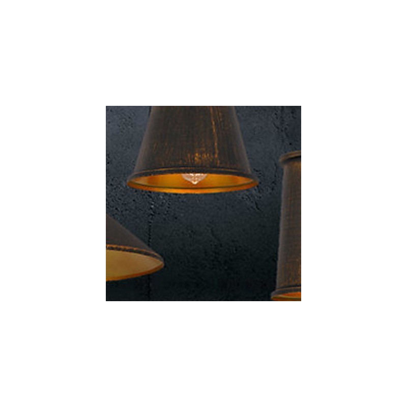 Lampadario a sospensione moderno e contemporaneo in metallo marrone, 3 luci, 100 cm
