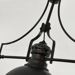 Lampada a sospensione rustica retrò in acciaio a 3 luci E27