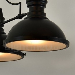 Lampada a sospensione rustica retrò in acciaio a 3 luci E27