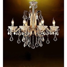 Lampadario in cristallo oro 8 luci stile candela