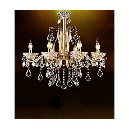 Lampadario in cristallo oro 8 luci stile candela